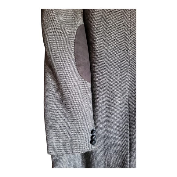 Reed St James sport coat western cut gray herringbone wool lined 40L vtg - Picture 4 of 12